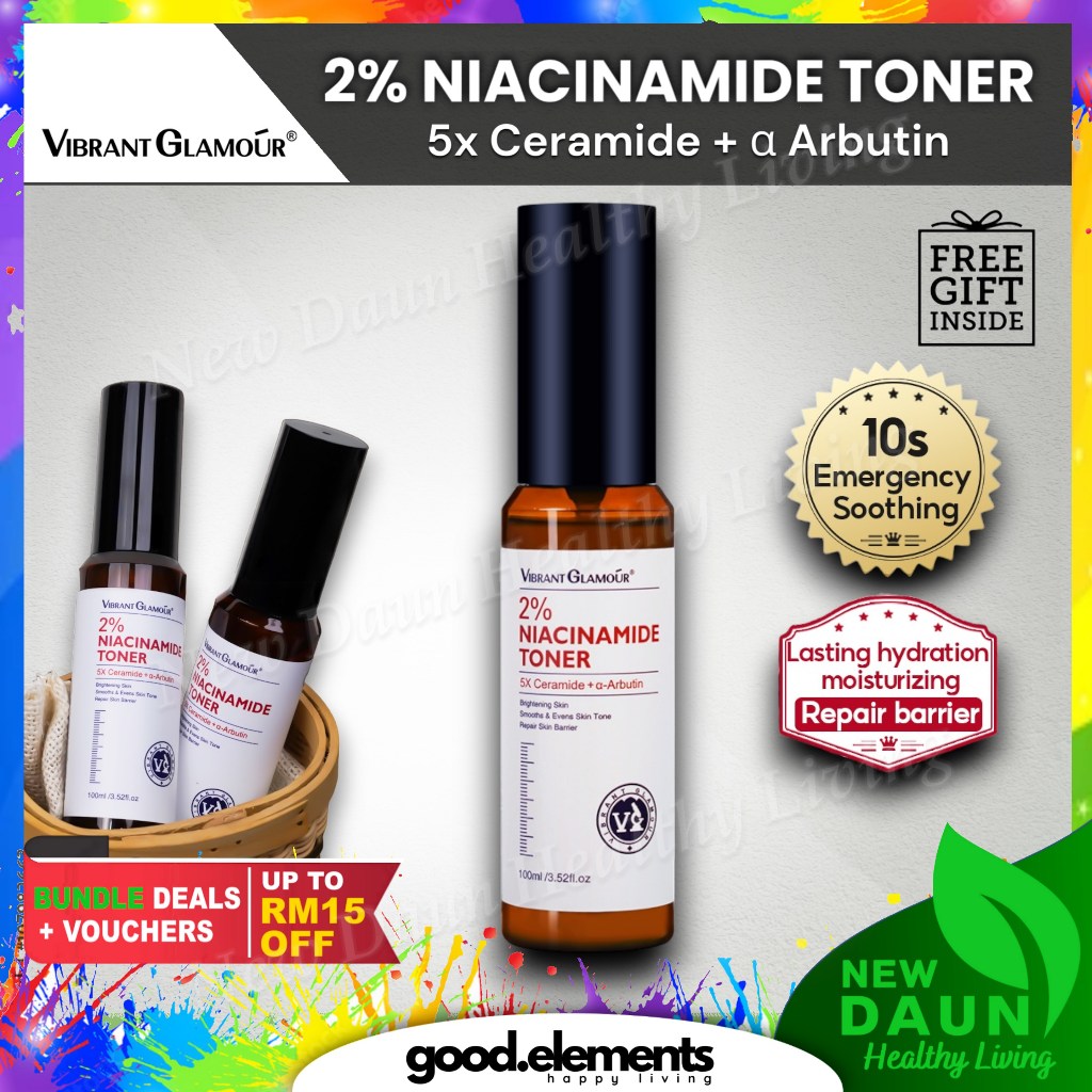 [VIBRANT GLAMOUR] 2% Niacinamide TONER 5X Ceramide Skin Barrier Repair Glowing 100ml
