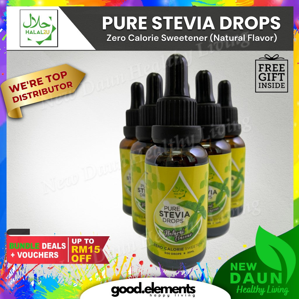 [HALAL2U] Stevia 30mL drops Pure Sweetener Pemanis Tulen Zero Calorie Rebaudiana diabetes