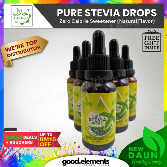 [HALAL2U] Stevia 30mL drops Pure Sweetener Pemanis Tulen Zero Calorie Rebaudiana diabetes