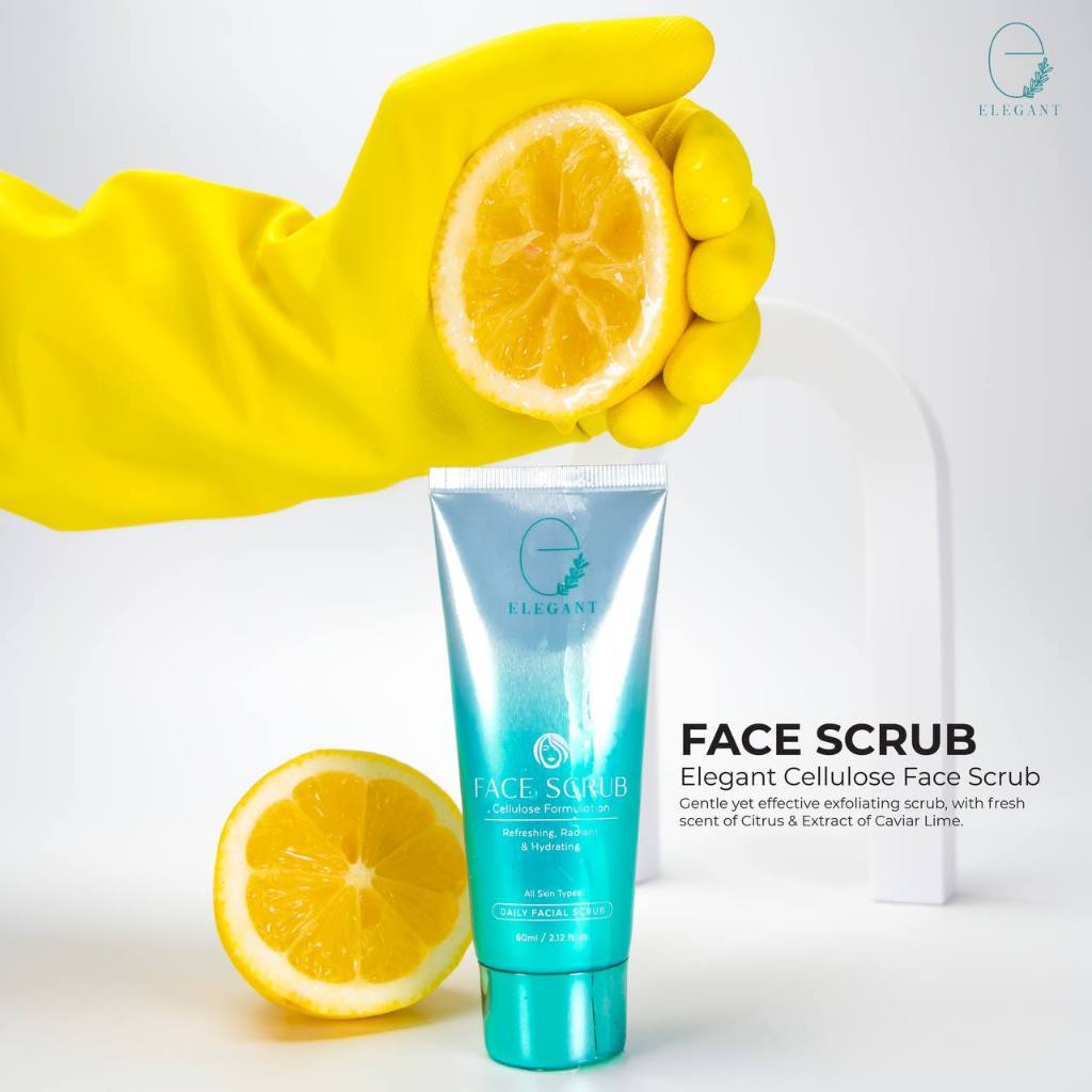 [ELEGANT] CELLULOSE FACE SCRUB (ECFS) Exfoliate Scrub Pori anti jerawat & penuaan deep cleansing