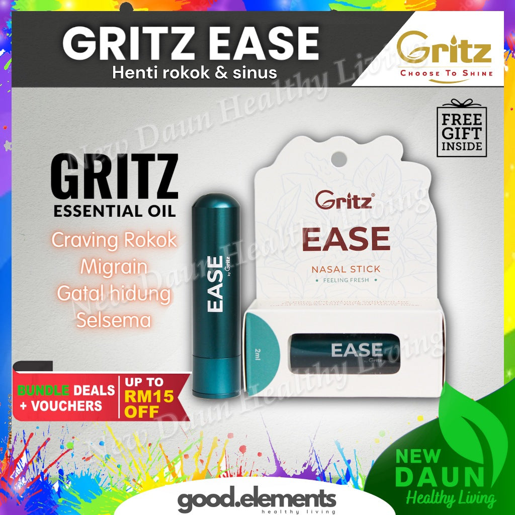 [GRITZ] EASE - Nasal Stick Essential Oil Aromatherapy Inhaler Stop Smoking Henti Rokok Sinus | Chillex