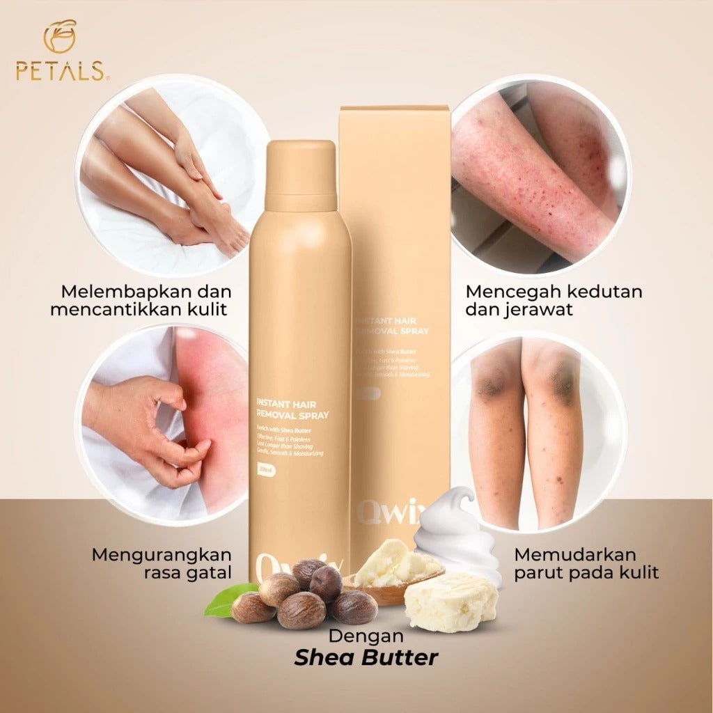[PETALS] QWIX INSTANT HAIR REMOVAL SPRAY Kulit licin tanpa bulu tak sakit sepantas 10 minit