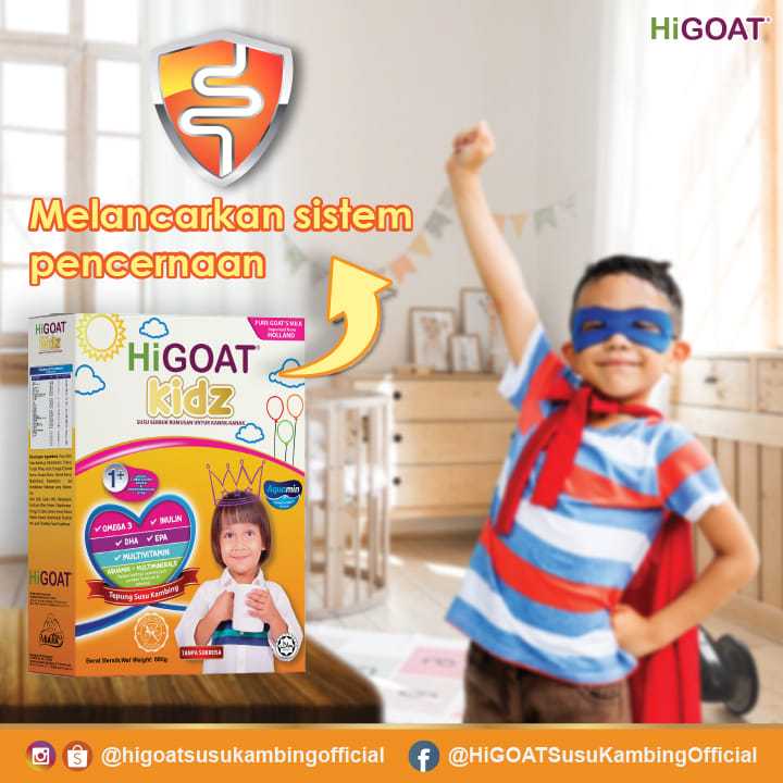 [HiGOAT] Hi Goat Kidz 1 - 9 Powdered Milk (680g) Susu Kambing Kanak-kanak 1-9 tahun ORIGINAL