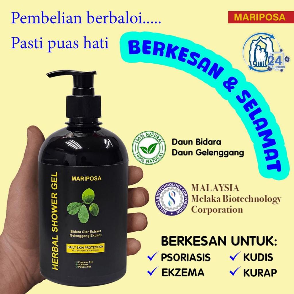 [MARIPOSA] HERBAL SHOWER GEL - Sabun Mandian Rudya Daun Bidara Daun Gelenggang Herbal Soap Sidr Extract
