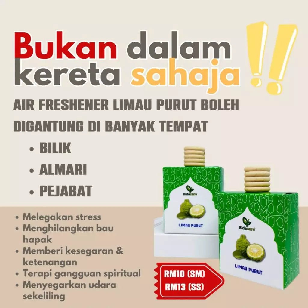 [BIDACARE] AIR FRESHENER LIMAU PURUT PRODUK DAUN BIDARA Aromaterapi Ruqyah Kereta Bilik Rumah