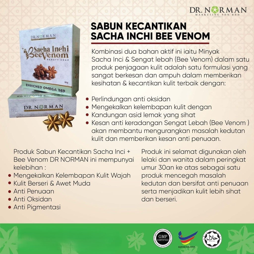 [DR NORMAN] SABUN Set Kulit Sensitif [GELENGGANG | GREEN TEA | SACHA INCHI VENOM SOAP]