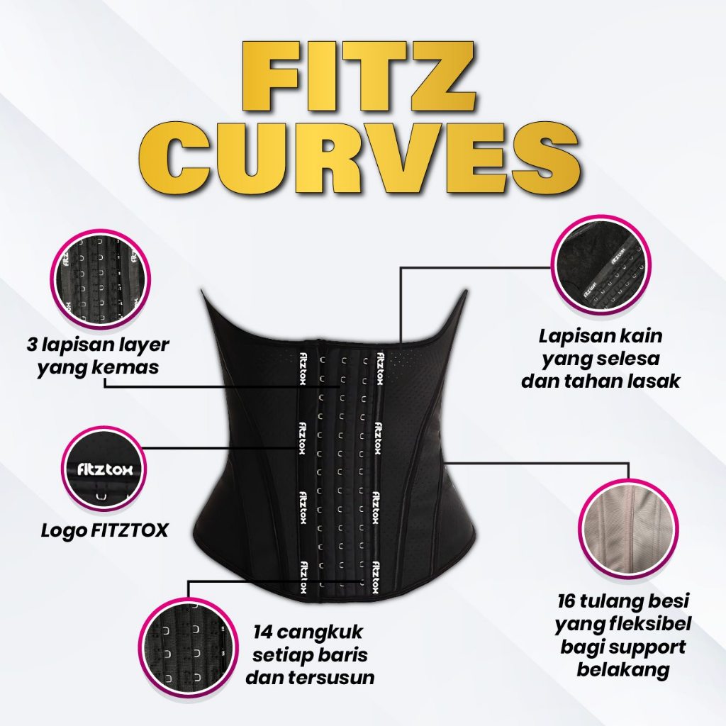[FITZTOX] FITZ CURVES BENGKUNG GIRDLE PREMIUM SELESA Langsing Badan Cantik