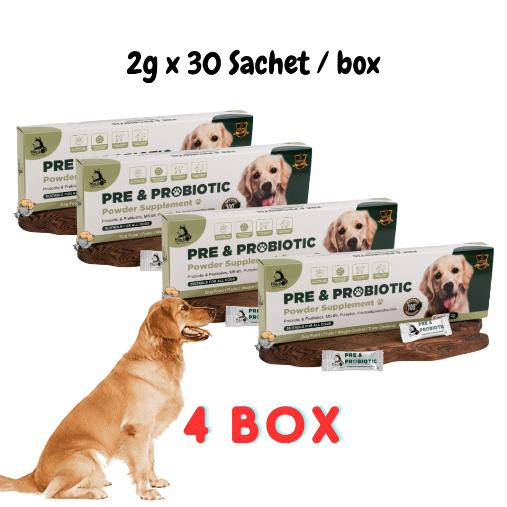 [MAX & PAW] PREBIOTIC & PROBIOTIC POWDER  All Natural Pet Supplement Multivitamin DOG & CAT