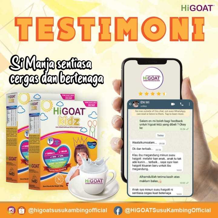 [HiGOAT] Hi Goat Kidz 1 - 9 Powdered Milk (680g) Susu Kambing Kanak-kanak 1-9 tahun ORIGINAL