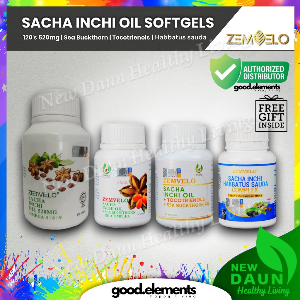 [ZEMVELO] SACHA INCHI OIL SEABUCKTHORN | TOCOTRIENOLS | HABBATUS SAUDA Softgel black cumin vitamin E