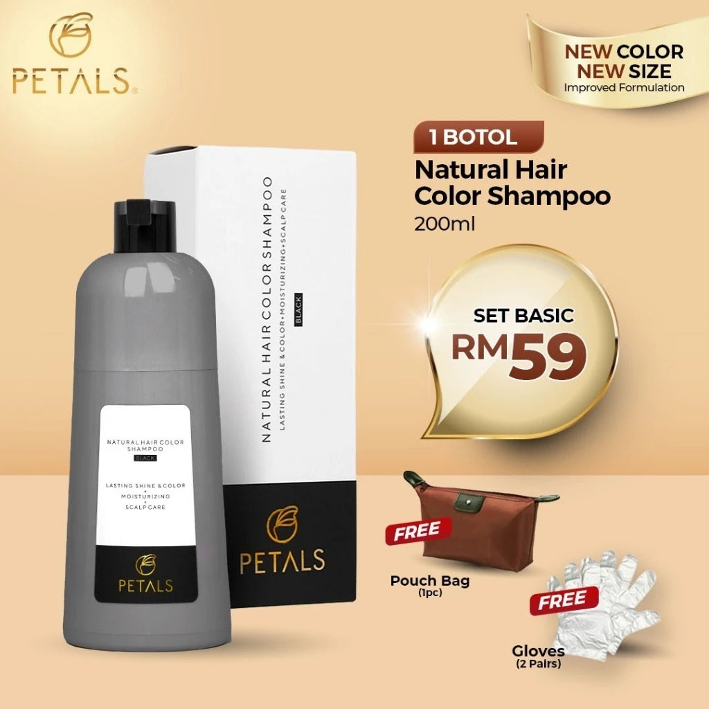 [PETALS] NATURAL HAIR COLOR SHAMPOO Uban Warna Rambut Organik Halal