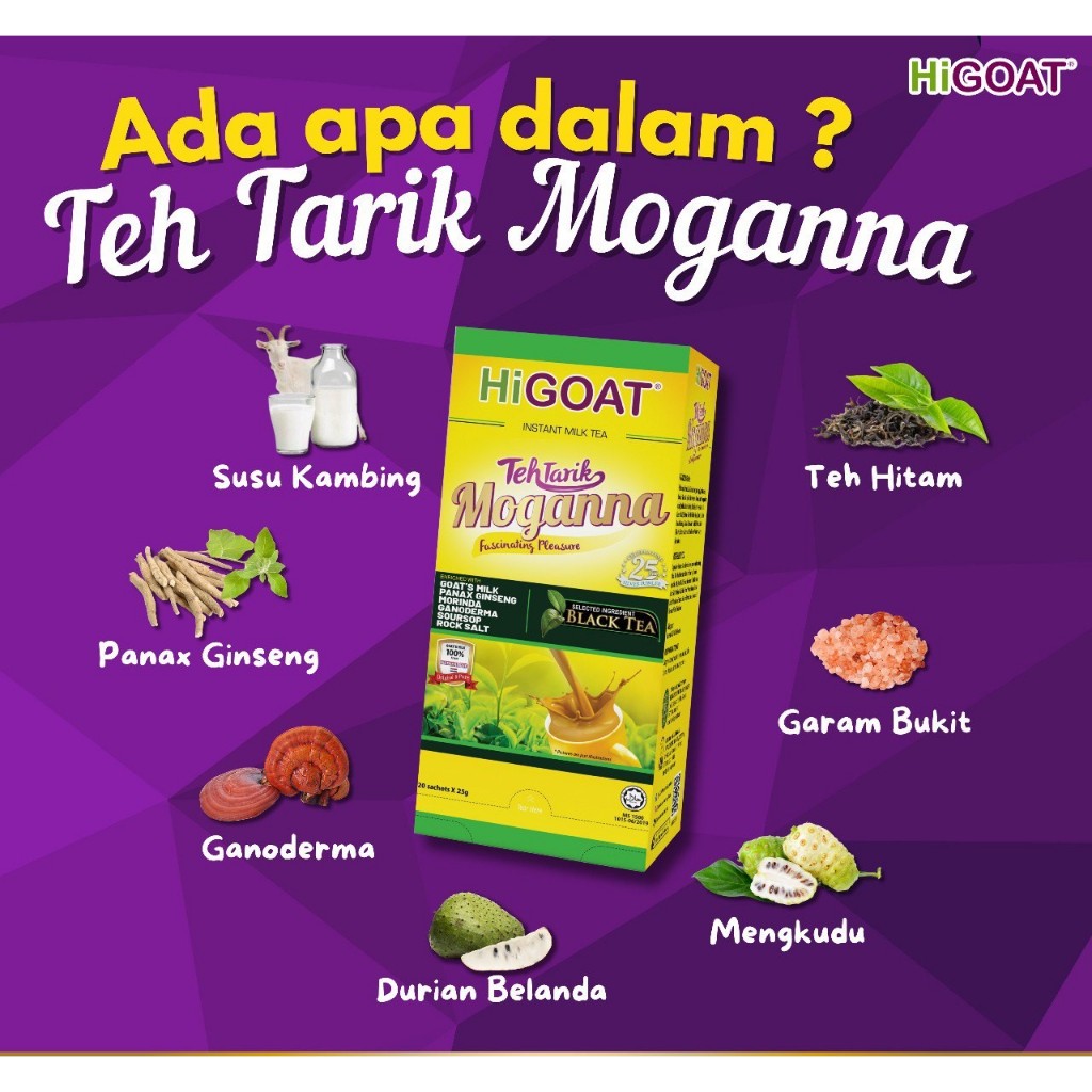 [HiGOAT] Hi Goat Moganna Coffee & Tea Tarik Mix Moganna Susu kambing Original