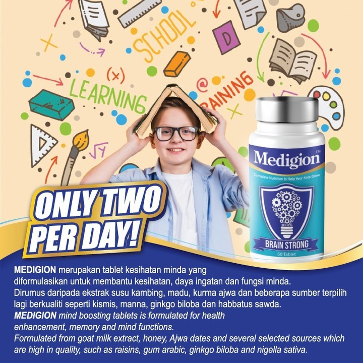 [MEDIGION] TABLET BRAIN STRONG by BIOCOTTAGE bantu fokus dan perkembangan otak