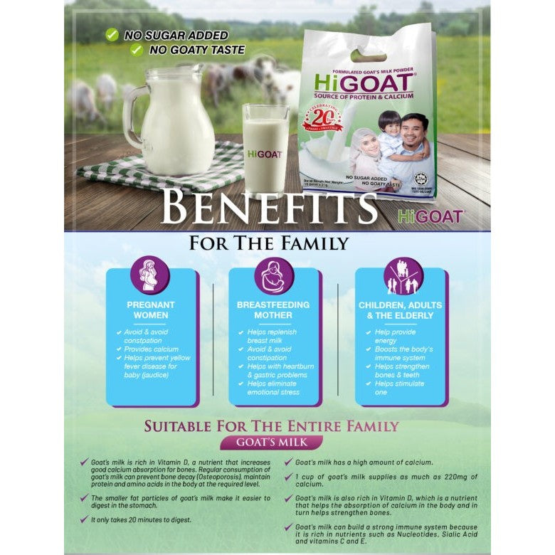 [HiGOAT] Original Bottle 500g | Pek 15 Sachet | Chocolate Bottle 500g Goat Milk Susu Kambing ORIGINAL