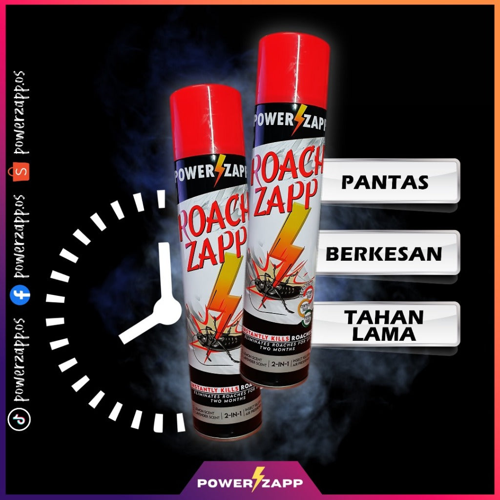 [POWERZAPP] ROACH ZAPP racun spray bomb lipas kereta tandas dapur 300ml Lemon Lavender