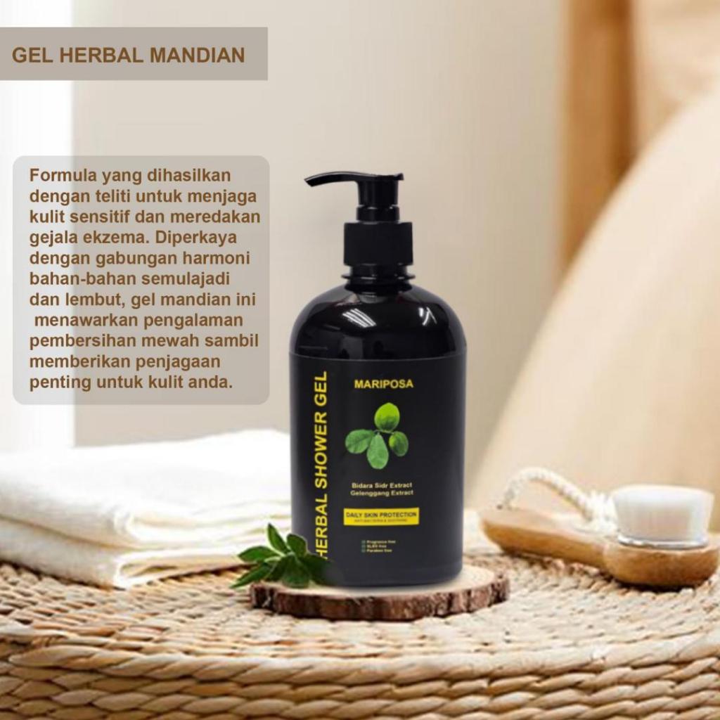 [MARIPOSA] HERBAL SHOWER GEL - Sabun Mandian Rudya Daun Bidara Daun Gelenggang Herbal Soap Sidr Extract