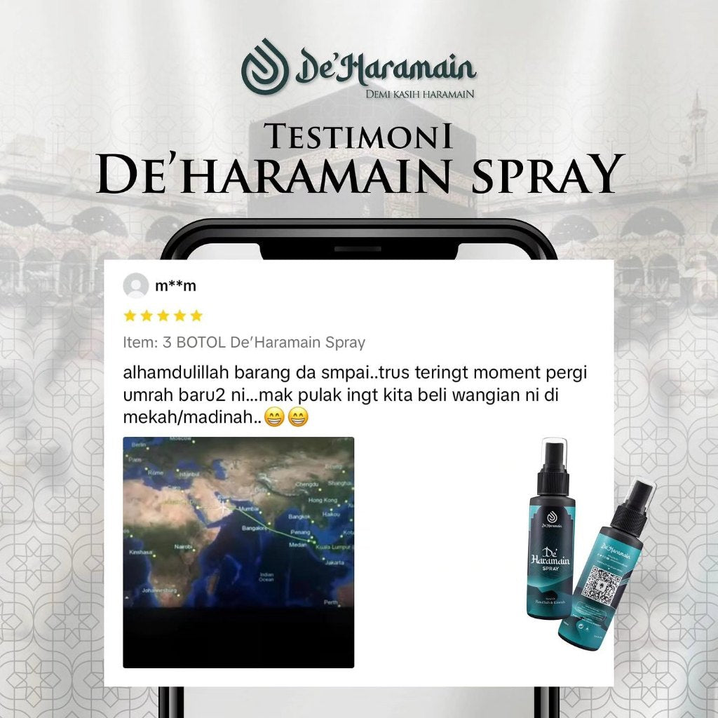 [DE'HARAMAIN] Deharamain Raudhah Wangian Madinah Air Freshener Sejadah Rida Langsir