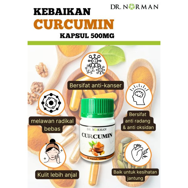 [DR NORMAN] CURCUMIN CAPSULE ANTI-RADANG & ANTI-OKSIDAN EKSTRAK SEMULAJADI KUNYIT