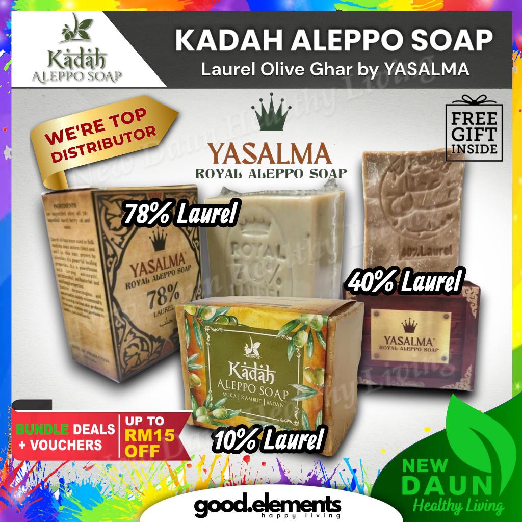 [YASALMA] [KADAH] YASALMA ALEPPO SOAP Sabun Minyak Zaitun Olive Ghar 5% |10% | 40% | 78% LAUREL