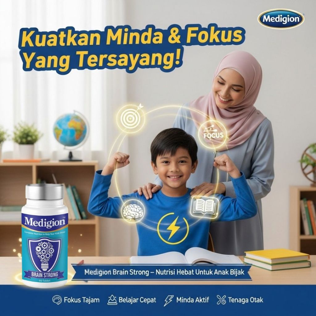 [MEDIGION] TABLET BRAIN STRONG by BIOCOTTAGE bantu fokus dan perkembangan otak