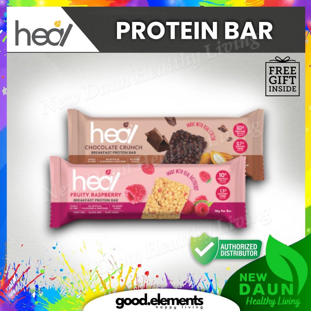 [HEAL] PROTEIN BAR Chocolate Crunch/ Fruity Raspberry Breakfast snack high protein
