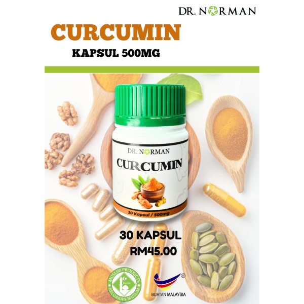 [DR NORMAN] CURCUMIN CAPSULE ANTI-RADANG & ANTI-OKSIDAN EKSTRAK SEMULAJADI KUNYIT