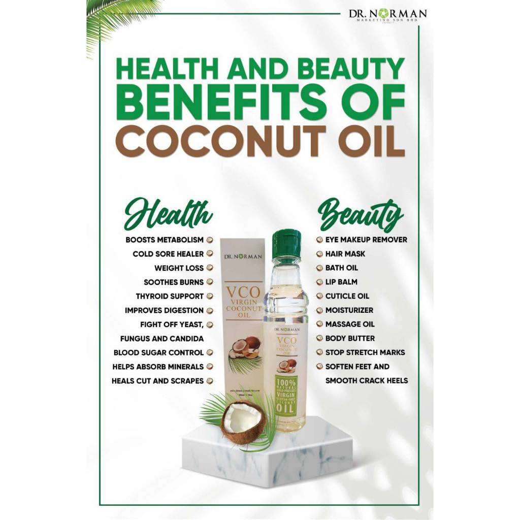 [DR NORMAN] VCO COLD PRESSED ORIGINAL VIRGIN COCONUT OIL 300ml  MINYAK KELAPA DARA ASLI