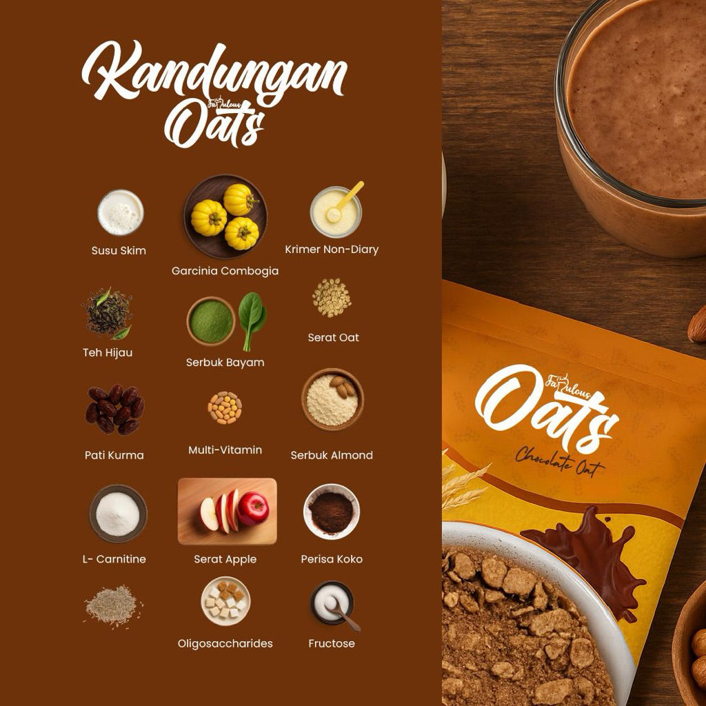 [FABULOUS] OATS CHOCOLATE FIBER DRINKS | Qaseh Fiber Pack Plus