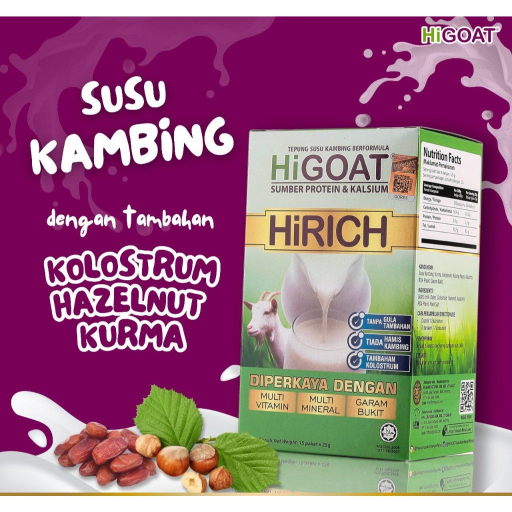 [HiGOAT] Hi Goat Premium with Dates and Honey (15 Sachets) Susu Kambing Premium Kurma dan Madu