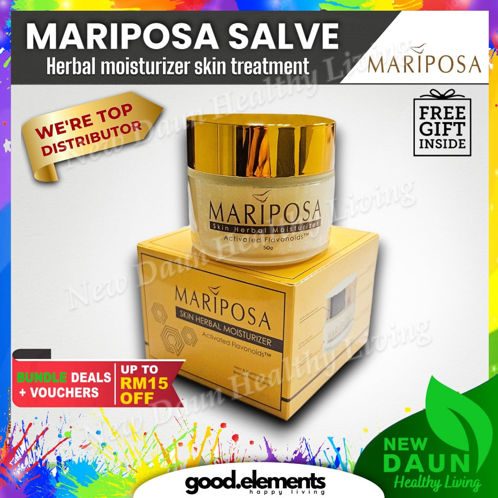 [MARIPOSA] Organic Herbal Salve Moisturizer - Kulit Gatal Eczema Psoriasis Kurap Black 30g Gold 50g Soap