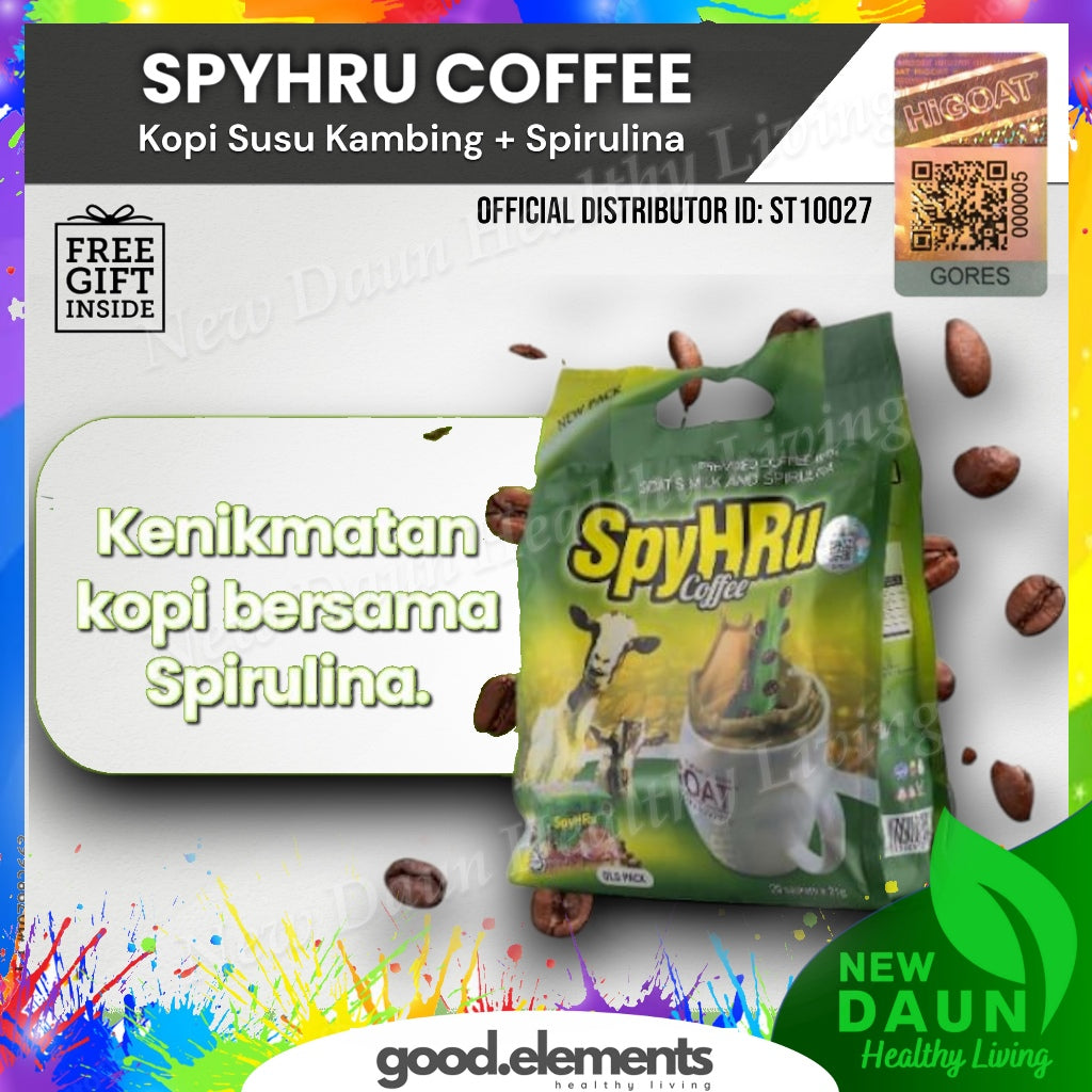 [HiGOAT] Hi Goat Spyhru Coffee with Spyrulina (21g x 20 Sachets) Kopi Susu kambing Spirulina