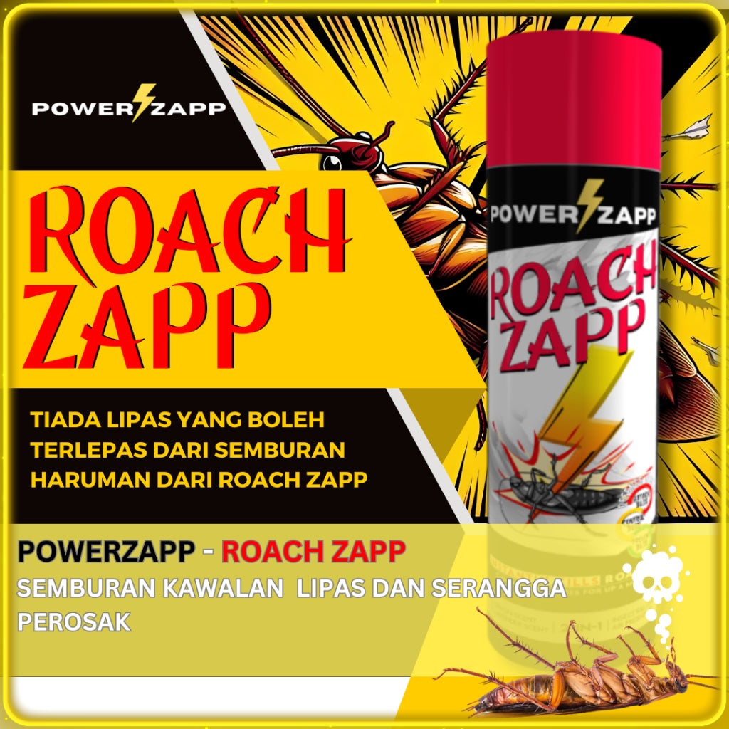 [POWERZAPP] ROACH ZAPP racun spray bomb lipas kereta tandas dapur 300ml Lemon Lavender