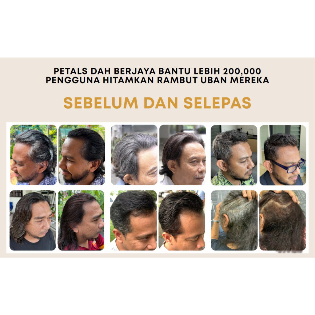 [PETALS] NATURAL HAIR COLOR SHAMPOO Uban Warna Rambut Organik Halal