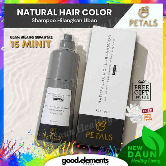 [PETALS] NATURAL HAIR COLOR SHAMPOO Uban Warna Rambut Organik Halal