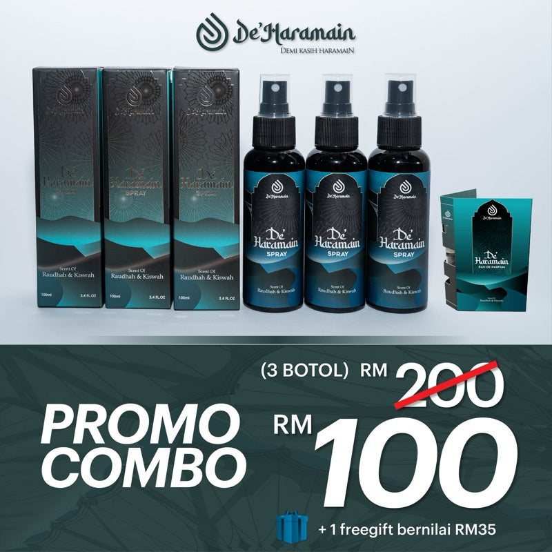 [DE'HARAMAIN] Deharamain De Haramain Spray Wangian Raudhah | Kasturi Sejadah Jubah Rumah Kereta