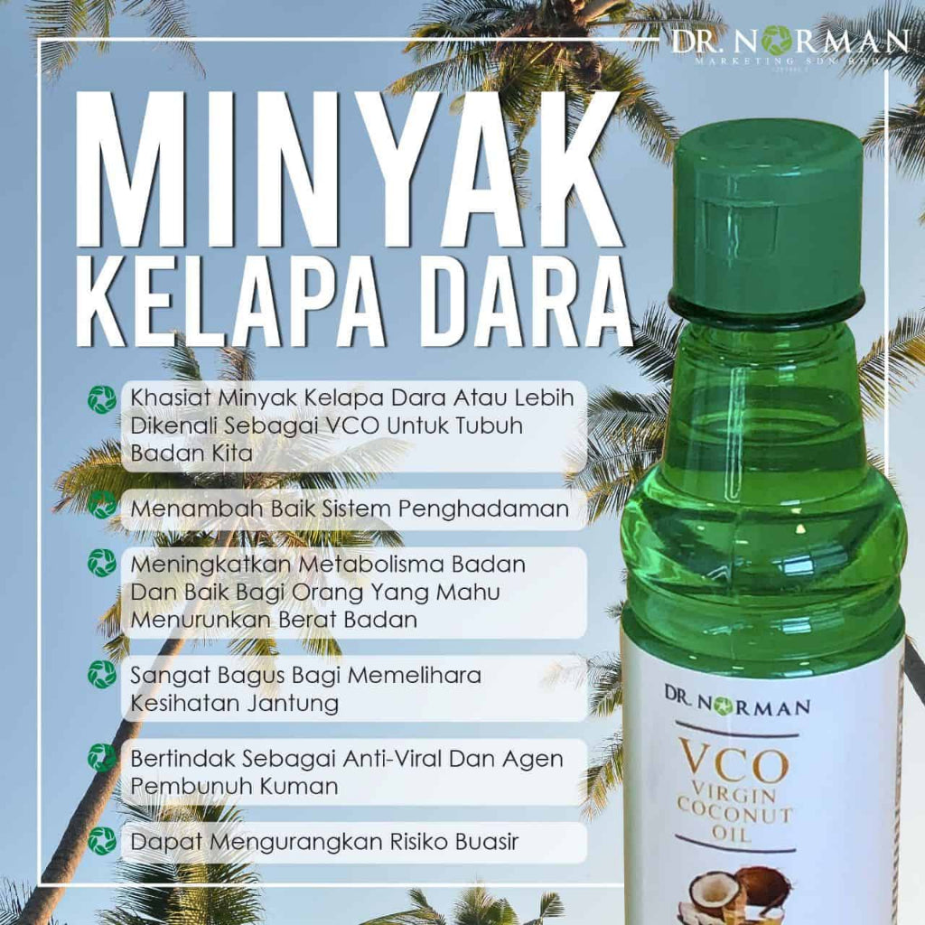 [DR NORMAN] VCO COLD PRESSED ORIGINAL VIRGIN COCONUT OIL 300ml  MINYAK KELAPA DARA ASLI