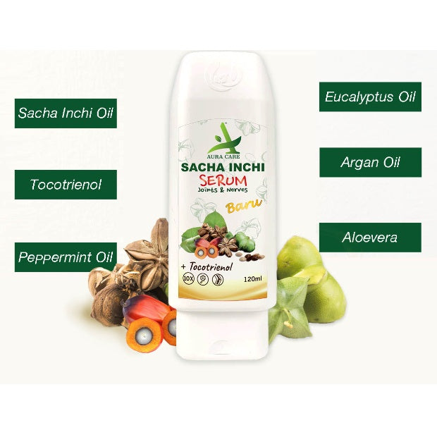 [AURA CARE]  Sacha Inchi Relief Serum 60ml | 120ml Joint Nerves Muscle lega sakit