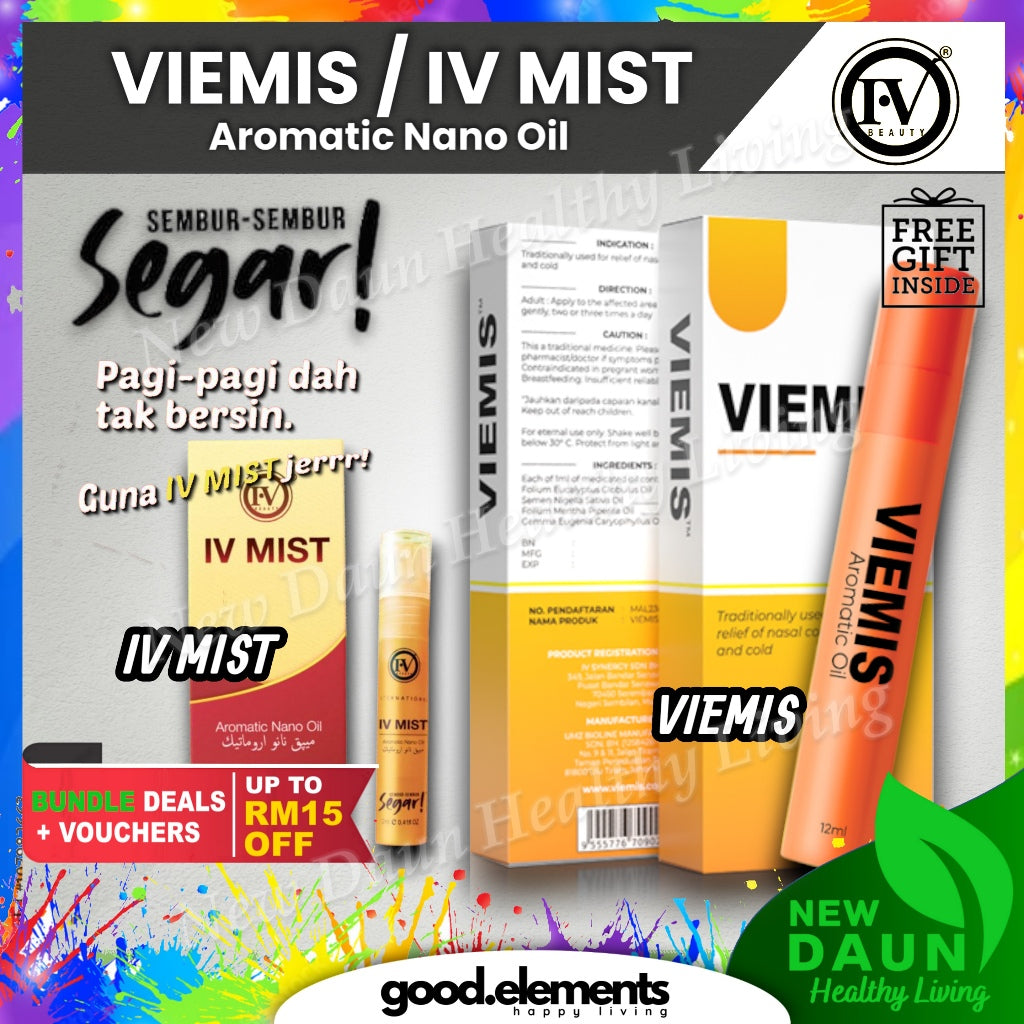 [IVMIST] VIEMIS IV MIST IVMIST AROMATIC NANO OIL TERAPI PENAWAR 100% HERBA RESDUNG MIGRAIN SAKIT GIGI