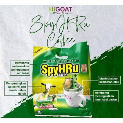 [HiGOAT] Hi Goat Spyhru Coffee with Spyrulina (21g x 20 Sachets) Kopi Susu kambing Spirulina