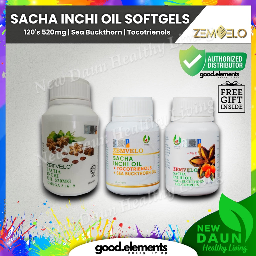 [ZEMVELO] SACHA INCHI SOFTGEL 120 520mg | SEABUCKTHORN OIL | TOCOTRIENOL Vitamin E