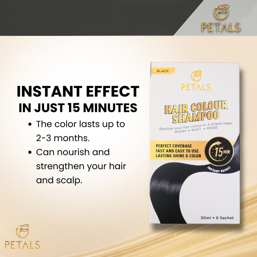 [PETALS] NATURAL HAIR COLOR SHAMPOO Uban Warna Rambut Organik Halal