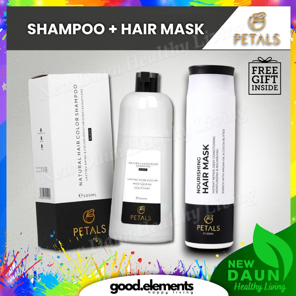 [PETALS] NATURAL HAIR COLOR SHAMPOO Uban Warna Rambut Organik Halal