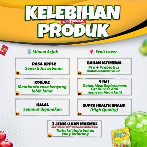 [FITZTOX] Minuman Detox Kesihatan APPLE KONJAC