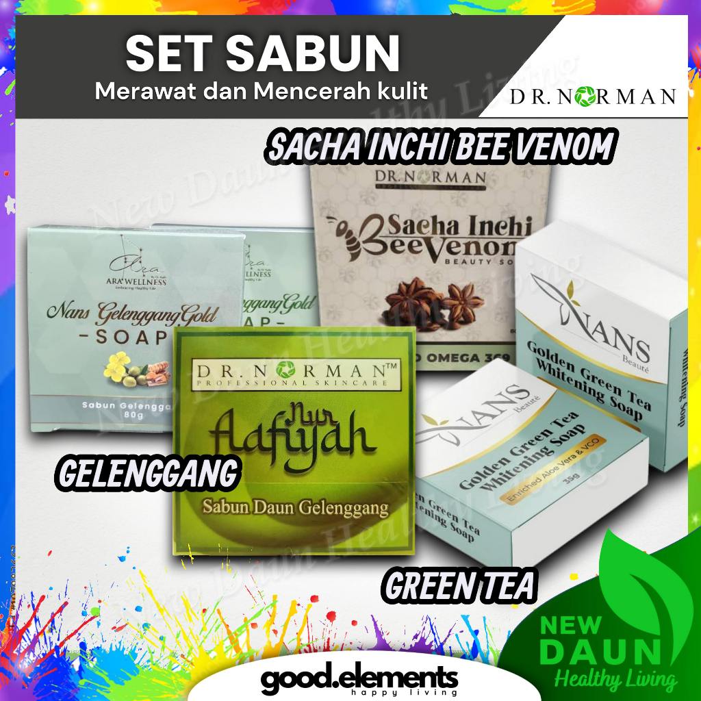 [DR NORMAN] SABUN Set Kulit Sensitif [GELENGGANG | GREEN TEA | SACHA INCHI VENOM SOAP]