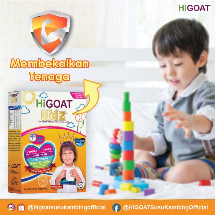 [HiGOAT] Hi Goat Kidz 1 - 9 Powdered Milk (680g) Susu Kambing Kanak-kanak 1-9 tahun ORIGINAL