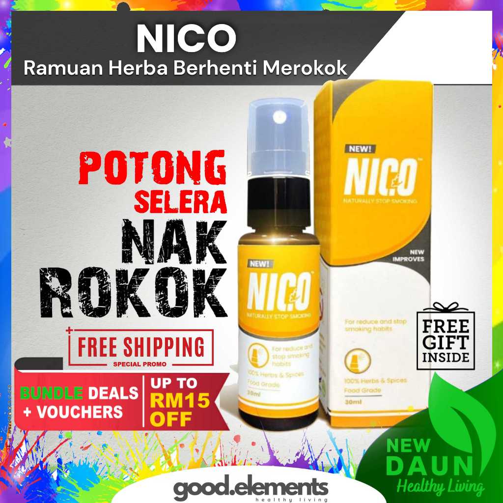 NICO HERBS herba natural Spray NICO Berhenti Merokok stop smoking Original 100% 30ml