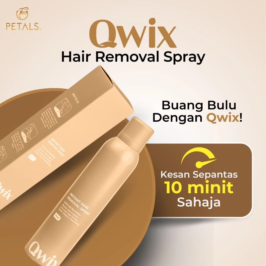 [PETALS] QWIX INSTANT HAIR REMOVAL SPRAY Kulit licin tanpa bulu tak sakit sepantas 10 minit