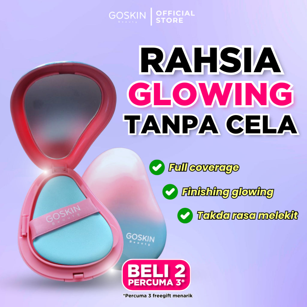 [GOSKIN BEAUTY] CUSHION FOUNDATION Glow Perfect Full Coverage 15g mesra wuduk