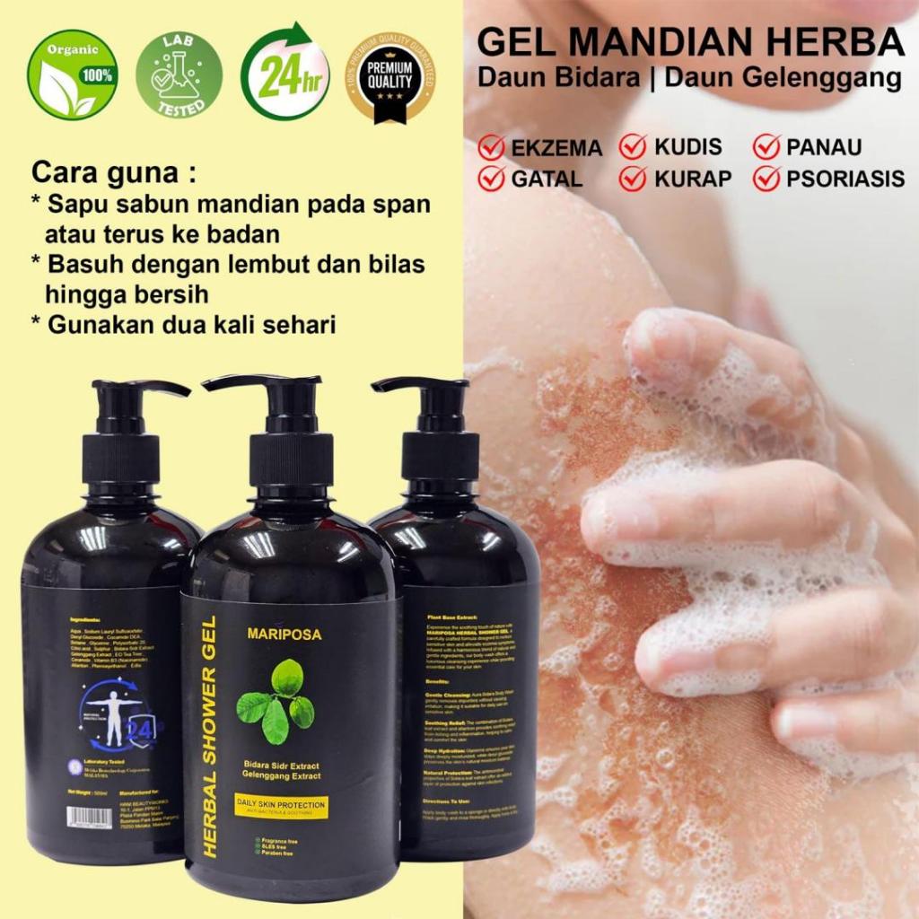 [MARIPOSA] HERBAL SHOWER GEL - Sabun Mandian Rudya Daun Bidara Daun Gelenggang Herbal Soap Sidr Extract
