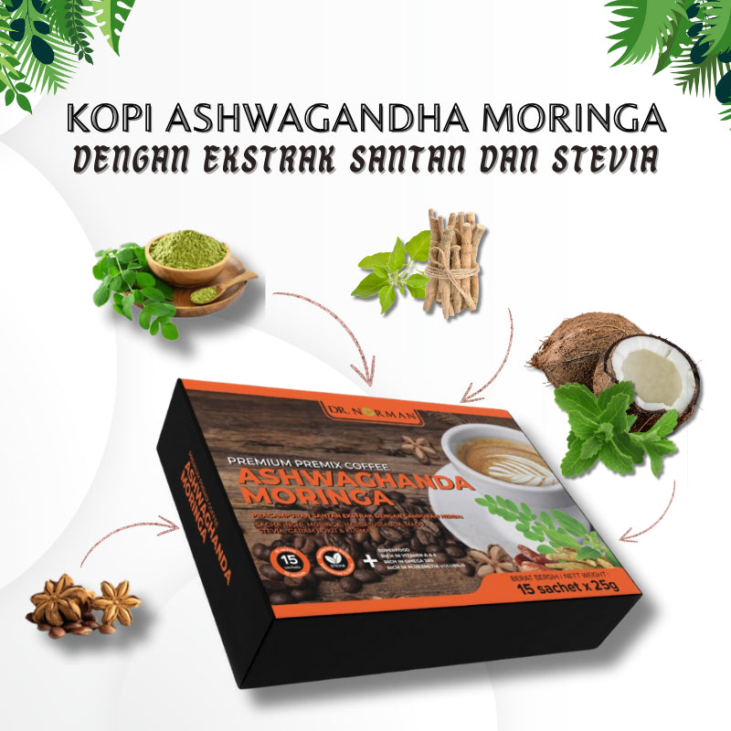 [DR NORMAN] MINUMAN SIHAT : KOPI PRA CAMPURAN ASHWAGANDHA MORINGA | TONGKAT ALI ANONA | KOPI O ARABICA